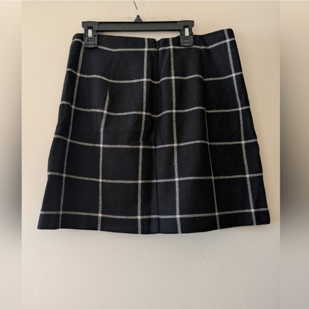 Madewell Black and White Checkered Mini Skirt